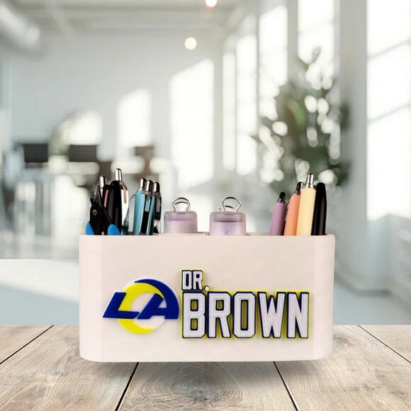 Personalized Los Angeles Rams Desk Organizer, Custom Rams Gifts - Picture 7 of 10